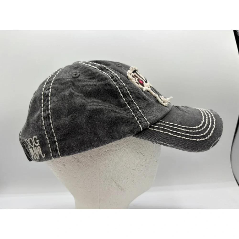 KBETHOS Vintage Dog Mom Distressed Baseball Cap Charcoal Gray Adjustable Hat